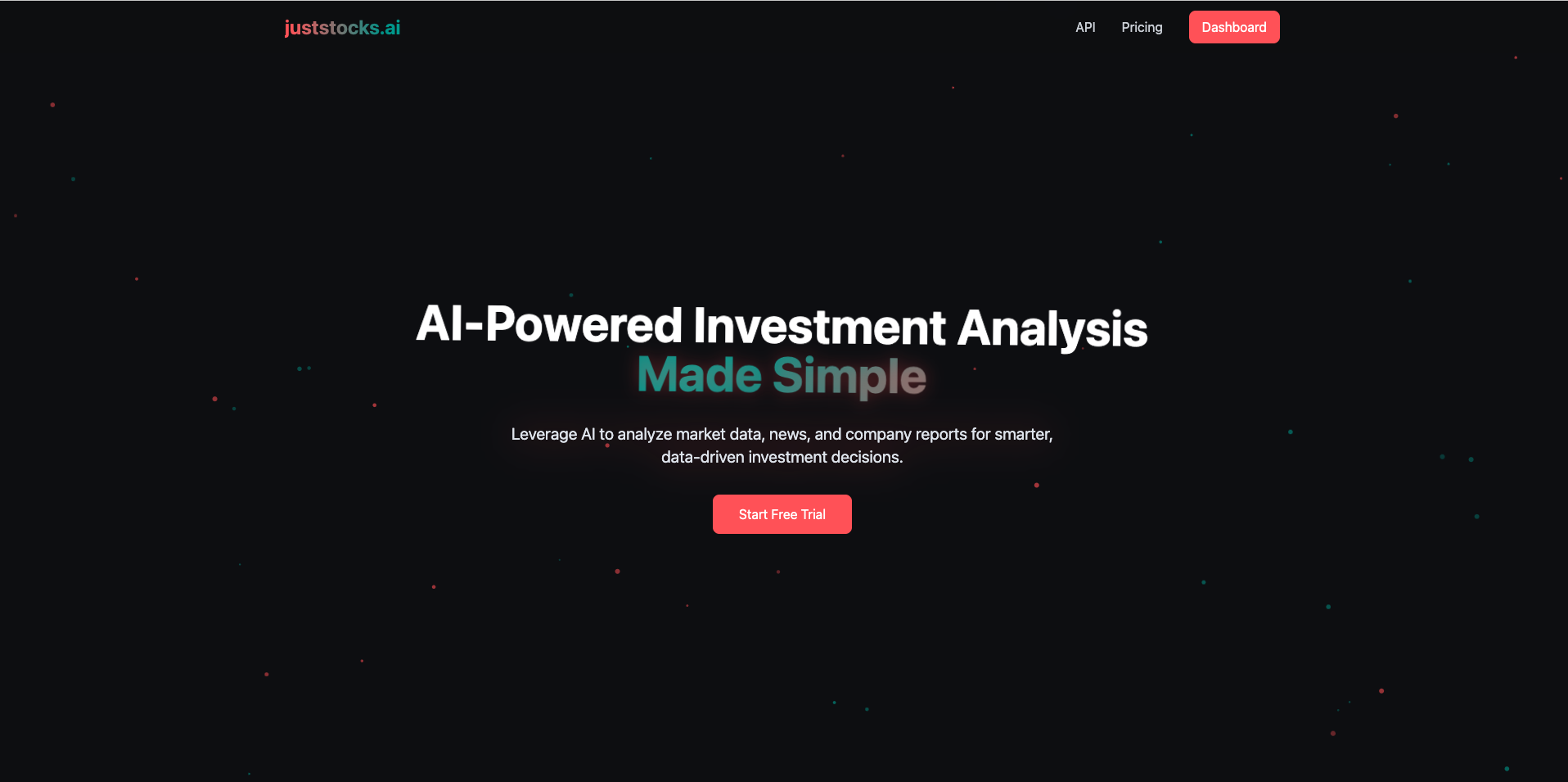 Juststocks.ai website screenshot